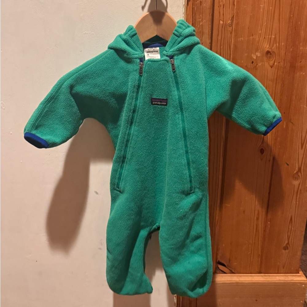 Patagonia Green Fleece Bunting Onesie